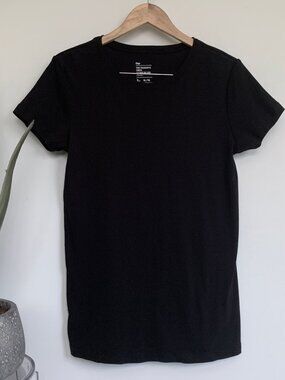 Gap Favourite cotton crewneck t-shirt long length black XL
